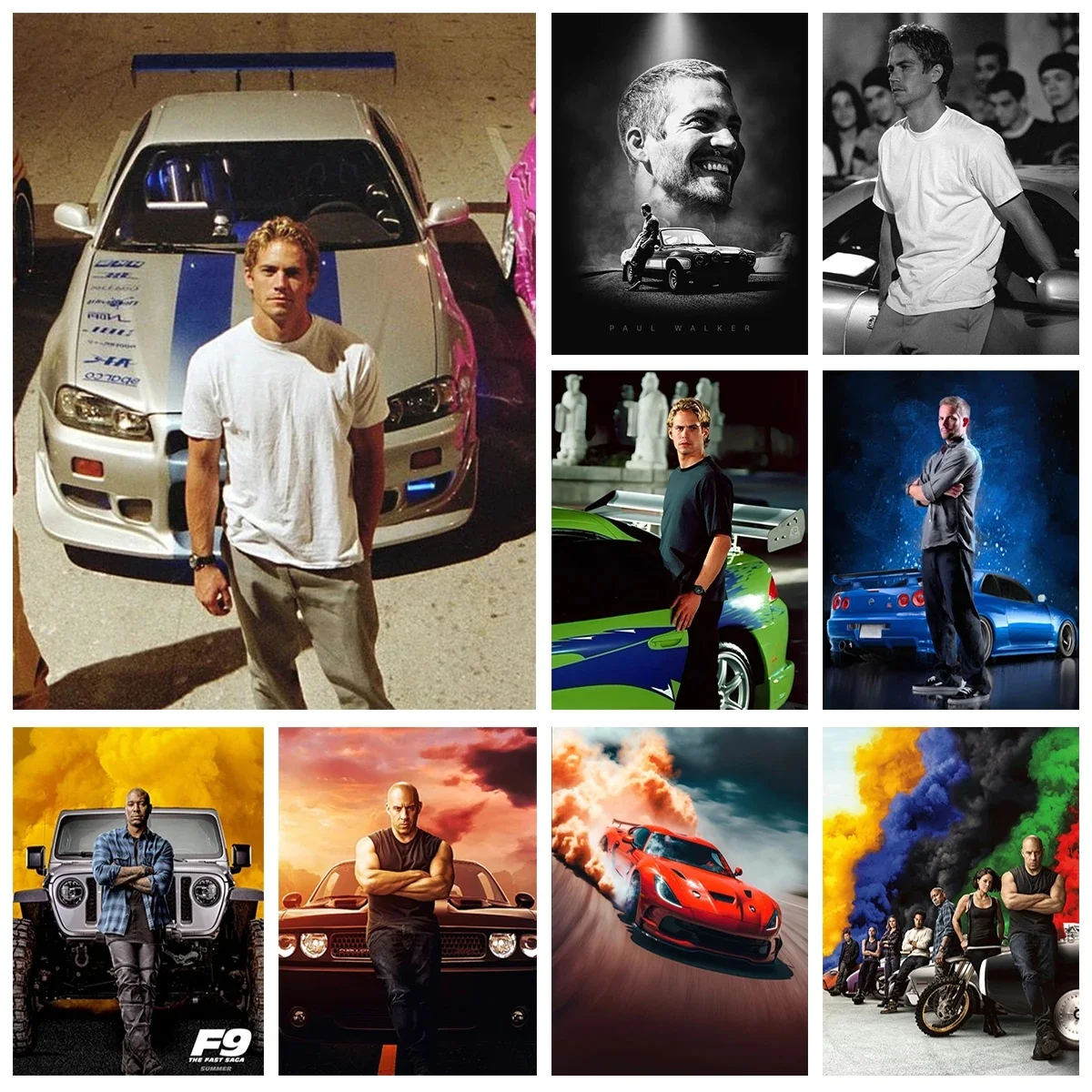 Pour rapide et furieux bricolage diamant Kit de broderie Paul Walker et voitures diamant peinture mosaïque peinture à l'huile décor à la maison cadeau