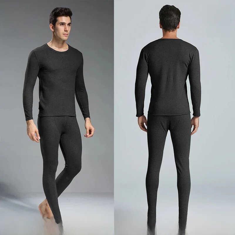 Ensemble de sous-vêtements thermiques pour hommes, ponçage du visage, Double chaleur, corps mince et haute élasticité, confortable et respirant, hiver