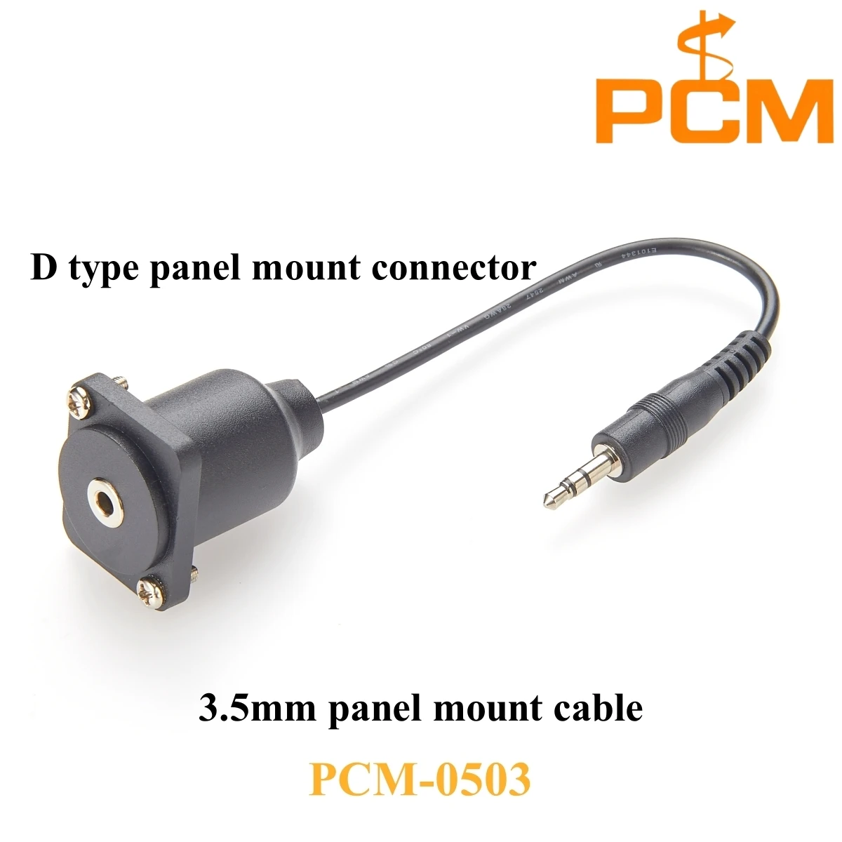 3.5mm audio cable D series square shell enclosure panel mount female to male connector