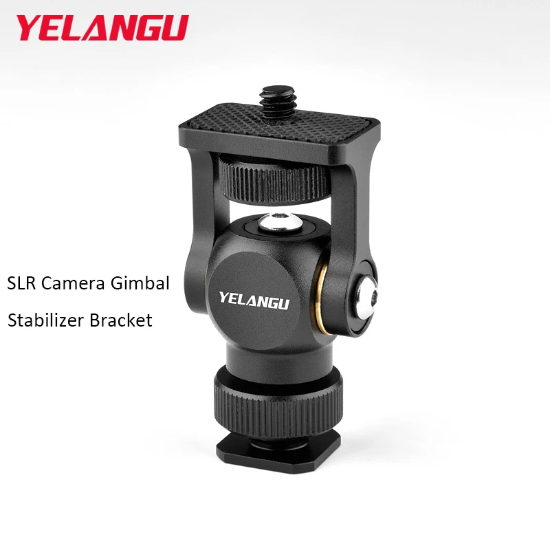 YELANGU A180 Mini SLR Camera Gimbal Fixing Bracket Rotated Monitor Hot Shoe Stabilizer Bracket for Mobile Phone Load-Bearing 3KG