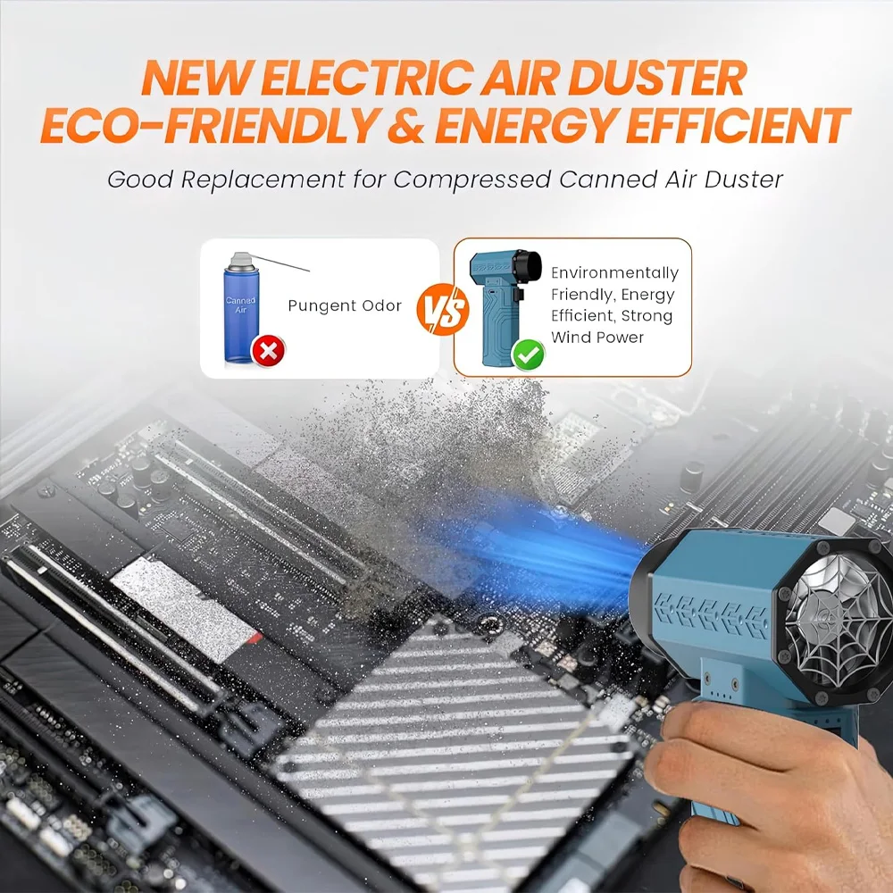Caer Electric Air Blower Powerful 600g Thrust Mini Turbo Jet Violent Fan Adjustable Wind Speed Brushless Motor Car Dust Dryer image 3