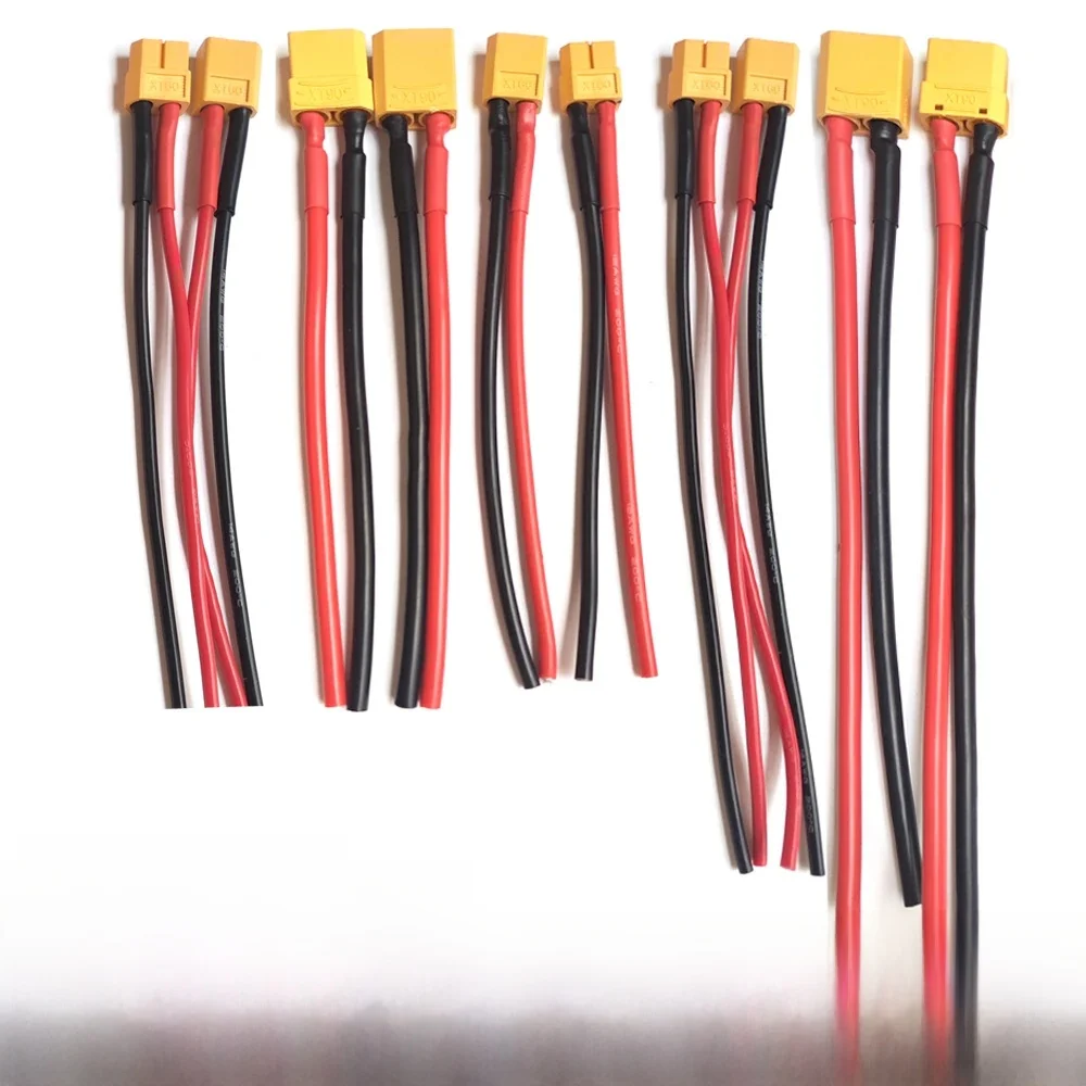 XT60 XT90 Buchse/Stecker, Batterie-Parallelstecker mit flexiblem Silikondraht, 14 AWG/12 AWG/10 AWG für RC-Lipo-Batteriemotor