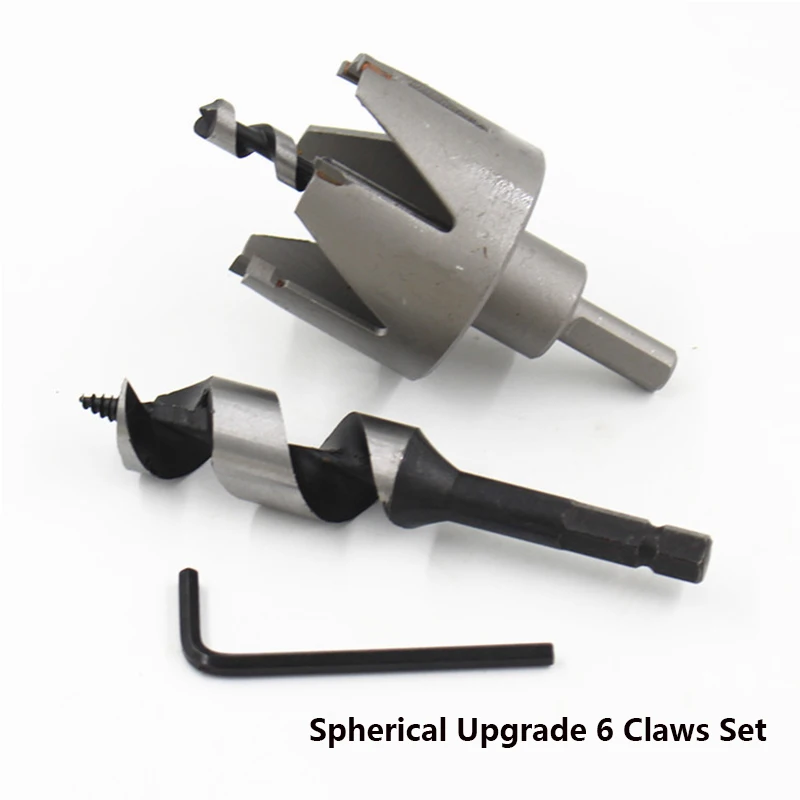 Woodworking Bulat Pintu Kunci Lubang Melihat 4/5/6 Cakar Set Bor Bit Biasa Paduan Meng-upgrade Bahan untuk Pengeboran Bahan Kayu