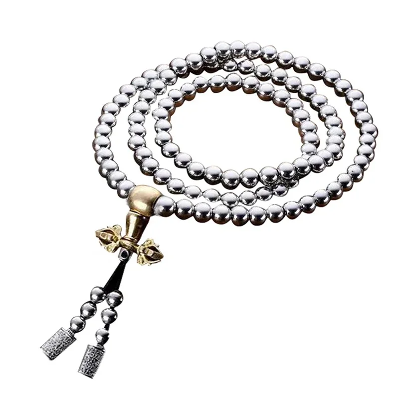 Outdoor Buddha Beads Self Defense Hand Chain Necklace Full Chain Personal Protection Supplies Tactical Necklaces Car Pendants — zdjęcie 2
