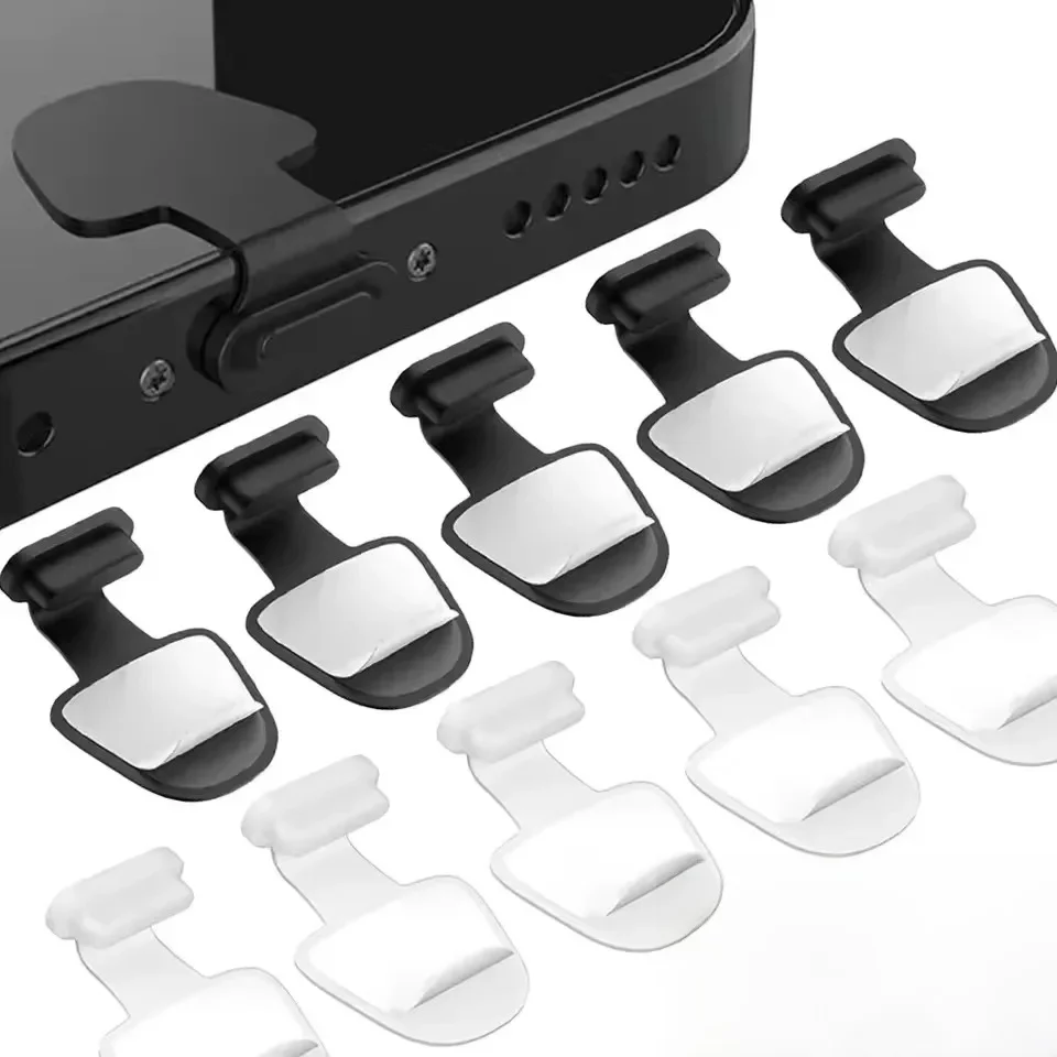 Bouchons Anti-poussière en Silicone, 6/1 pièces, capuchon Anti-perte, protecteur de Port USB type-c, Port de chargement, prise Anti-poussière pour iPhone Samsung