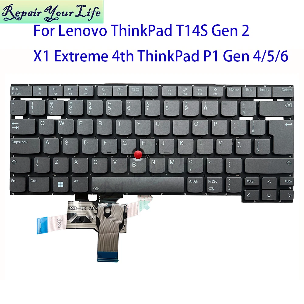 

Swiss Estonia Belgium Brazilian Keyboard Backlit For Lenovo ThinkPad X1 Extreme 4th P1 Gen 4/5/6 T14s Gen 2 20XF Laptop Teclado