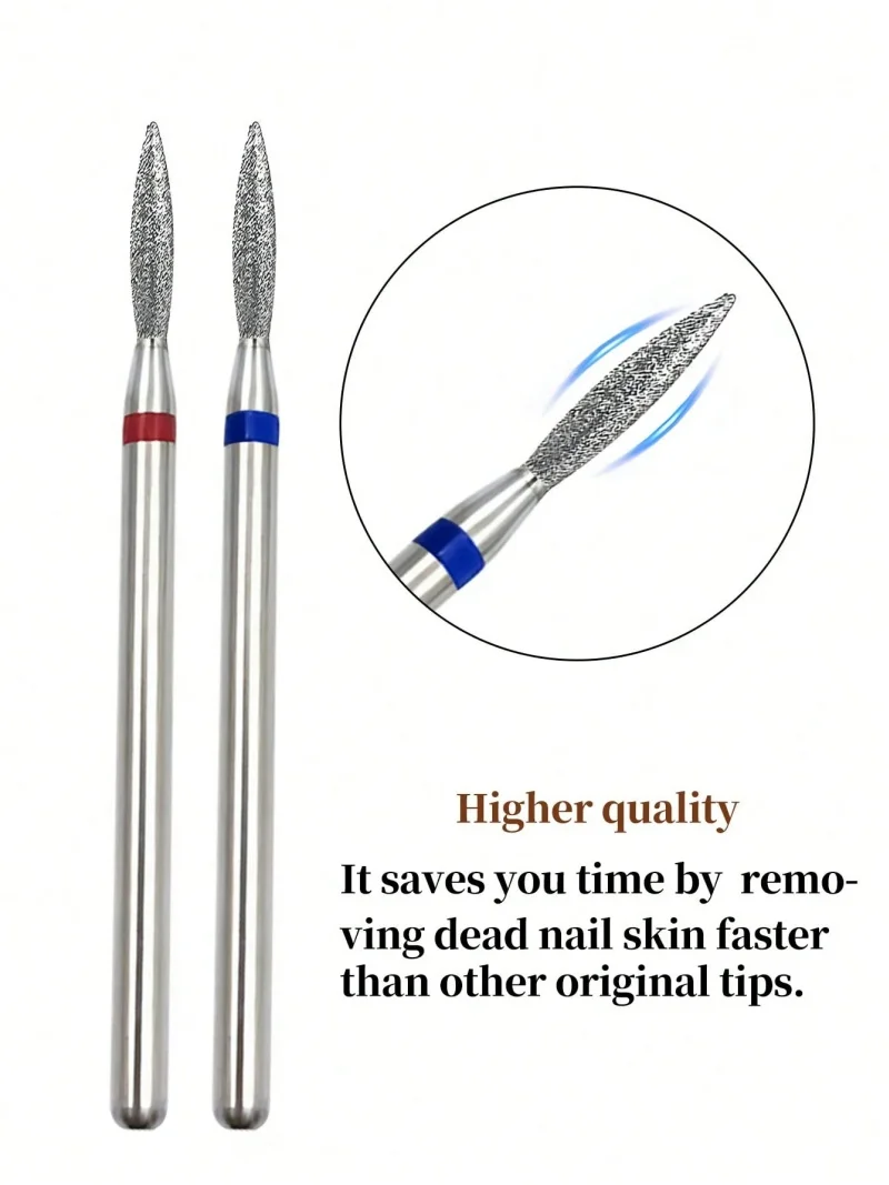 Foret à ongles enduit de diamant, outil d'élimination rapide des peaux mortes en forme de cône pour lime à ongles électrique, Salon de manucure et de pédicure, 1/2 pièces