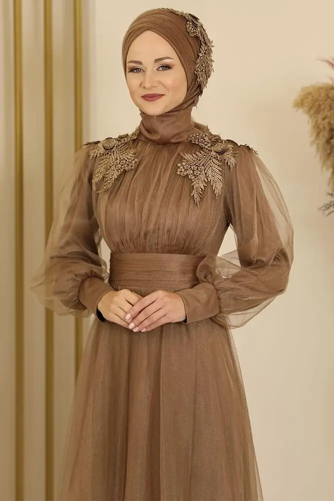 Robe de Soirée Hijab à la Mode pour Femme Musulmane, Tenue de Nuit, Design de Vitrine, Tabac