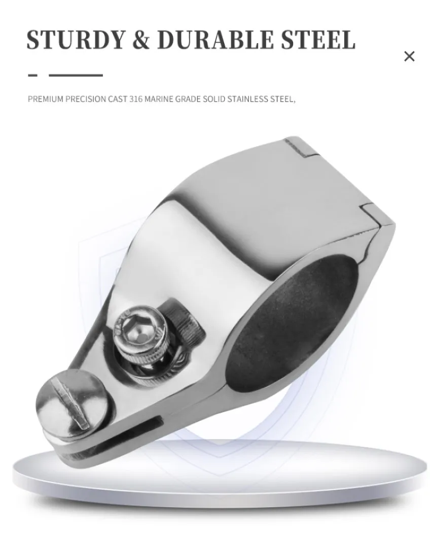 316 Stainless Steel Fitting Boat Bimini Top Hinged 22mm 25mm 30mm 32mm Jaw Slide Easy Install Marine Hardware