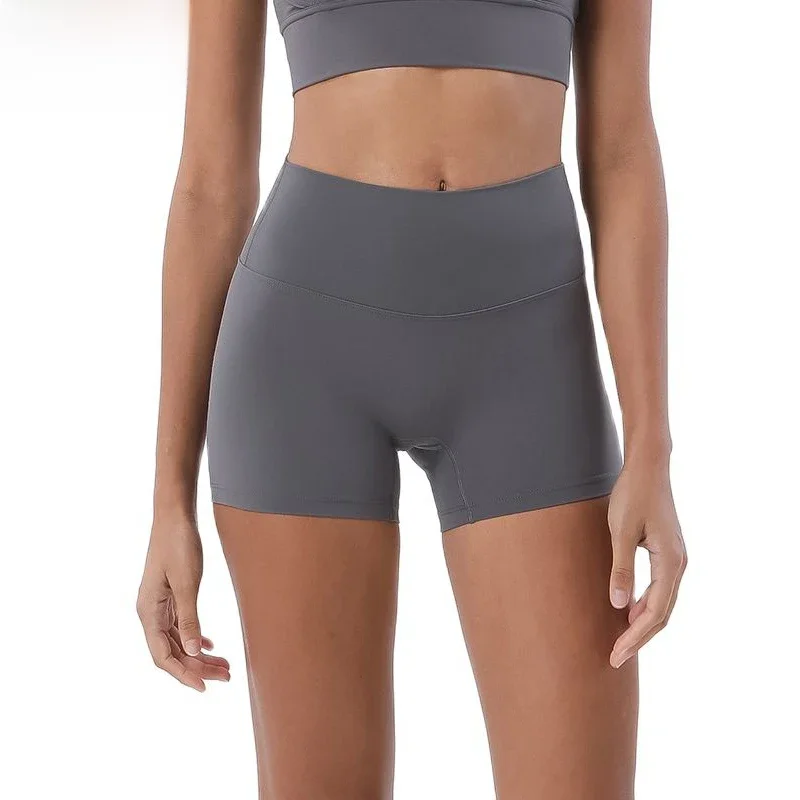 AliExpress NONE Women Nylon Shorts Gym Yoga Sports Women's Cycling Shorts High Waist Elastic Tight Breathable No Awkward Lines Woman Clothing