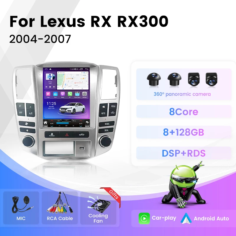 

9.7" Android 13 Car Multimedia Radio Video Player For Lexus RX RX300 RX330 RX350 RX400 RX450 2004-2007 GPS Navigation Carplay