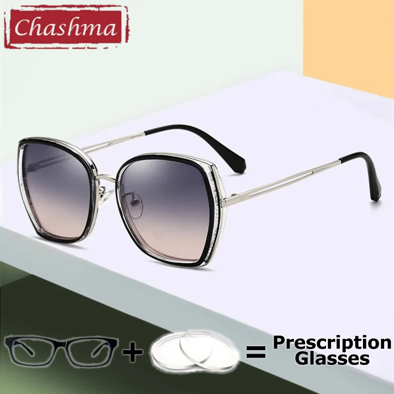 

Chashma Prescription Glasses Women Polarized Myopia Sunglasses UV 400 Anti Glare Progressive Multifocal Stylish Fashion Frames