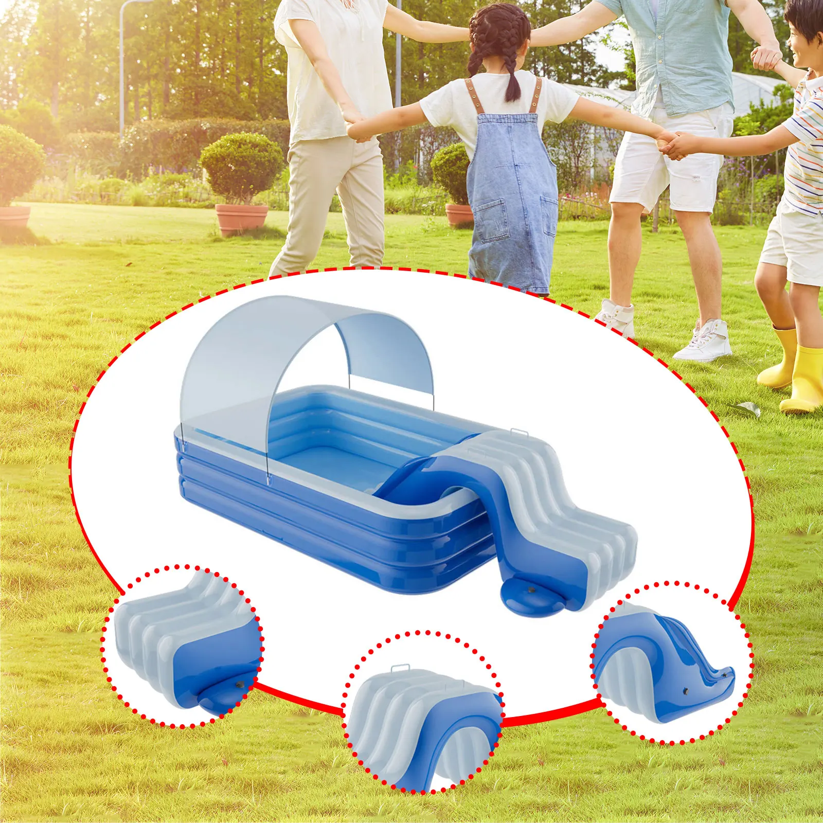 Glissière de piscine gonflable, marches élargies, accessoires de piscine, jeux de fête pour jardin extérieur, balcon, fêtes d'été, Center de jeux