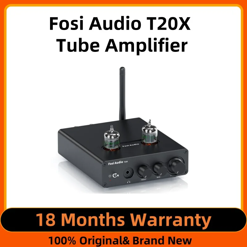 Ламповый усилитель Fosi Audio T20X, 100 Вт, Bluetooth, стерео усилитель мощности TPA3221, усилитель для наушников для динамиков домашнего кинотеатра