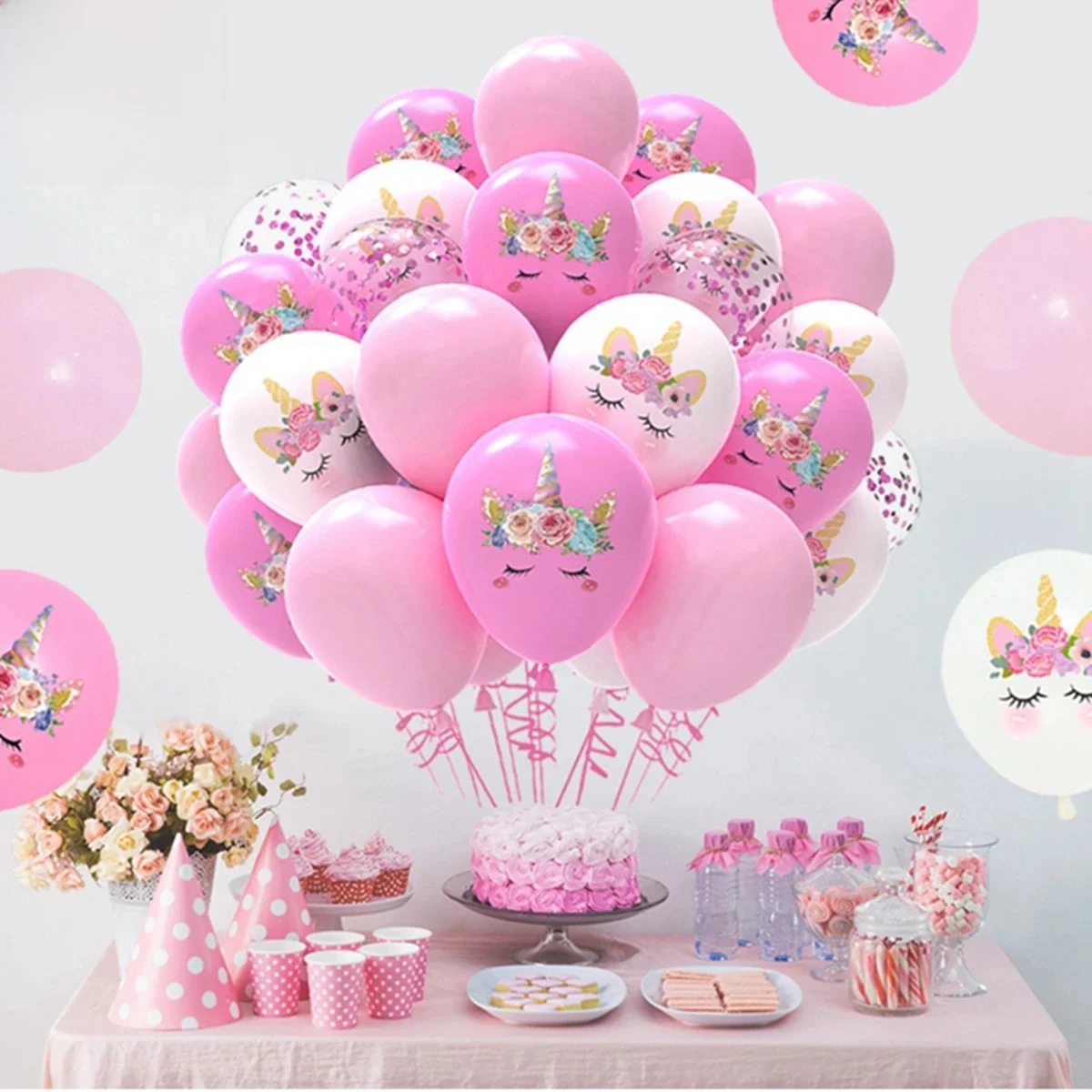 Balony jednorożec zaopatrzenie firm balon lateksowy dla dzieci kreskówka zwierzę koń pływający globus Baby Shower jednorożec dekoracje na imprezę urodzinową — zdjęcie 2