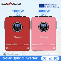 ECGSOLAX 3KW 1.8KW Solar Hybrid Inverter 12V 24V 220Vac With MPPT 80A Charging Controller Hybrid Solar Inverter Max PV 450VDC