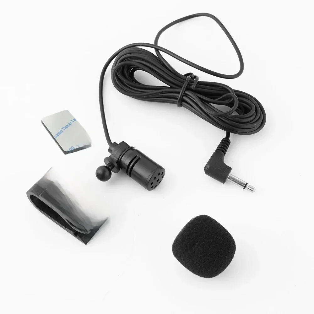 CSHZCE Microphone externe filaire pour autoradio, micro stéréo, radio DVD automatique, mini micro stéréo, prise jack 3.5mm, 3m de long 3