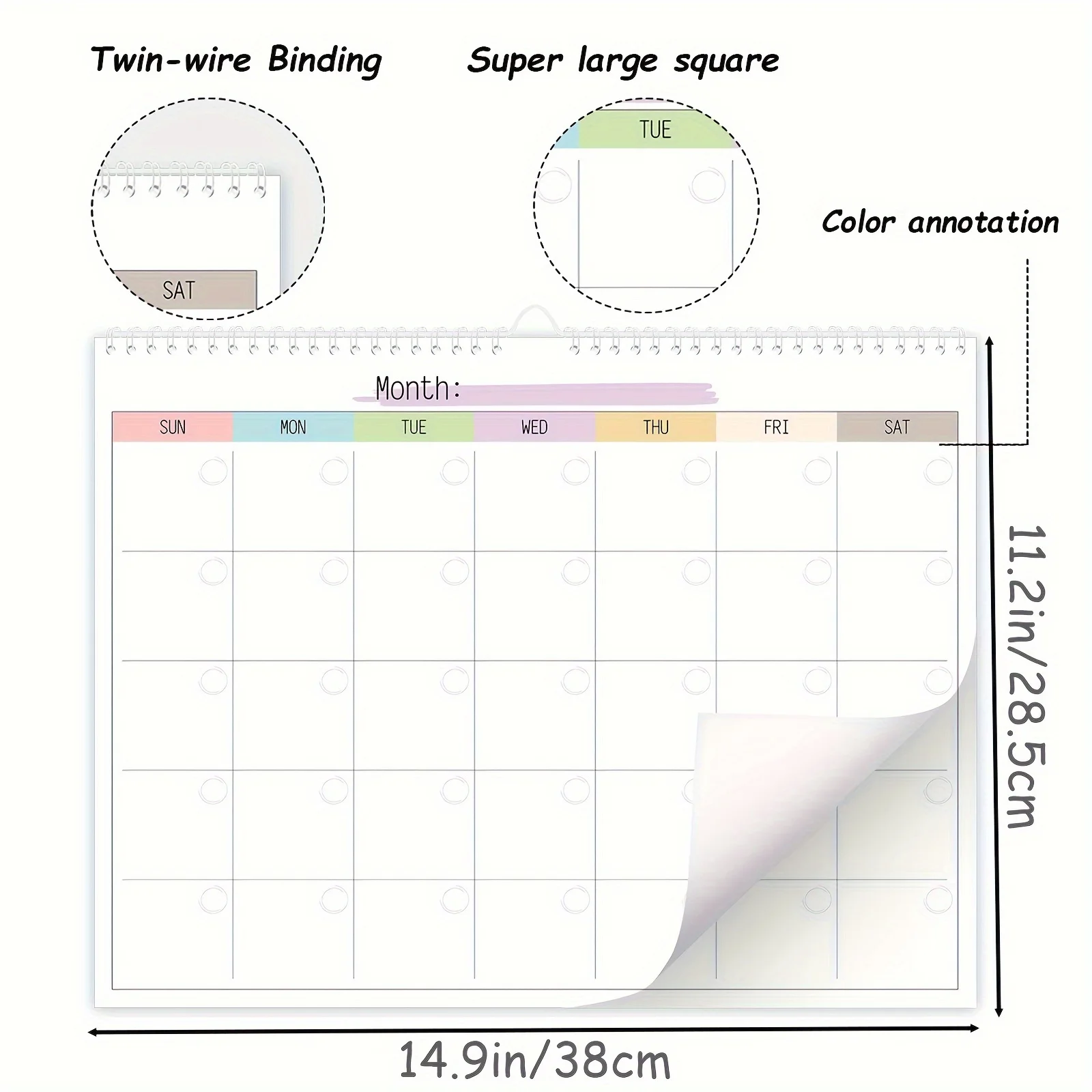 Unmarked Blank Monthly Calendar Large Calendar Monthly Planner Notebook Used For Home Office Classroom School Calendar Planners