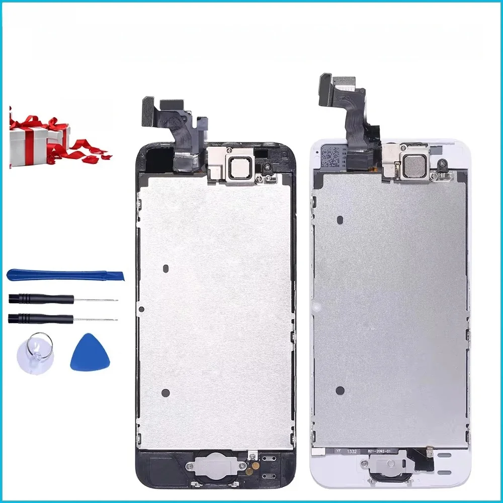 Wyświetlacz LCD z pełnym montażem dla iPhone 5s 6s se 6 Wymiana ekranu dotykowego Digitizer z przyciskiem Home Kamera przednia Kompletny wyświetlacz LCD 5C — zdjęcie 2