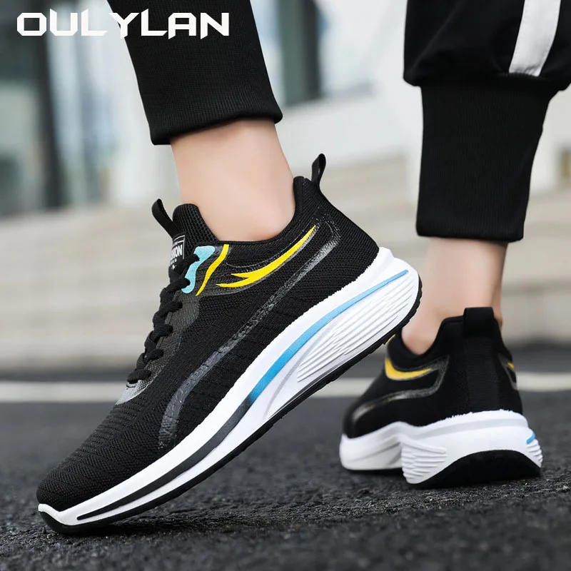 Men Knit Casual Walking Shoes Absorption Male Tennis Shoes Sneakers New Casual Breathable Trendy Original Light Shock