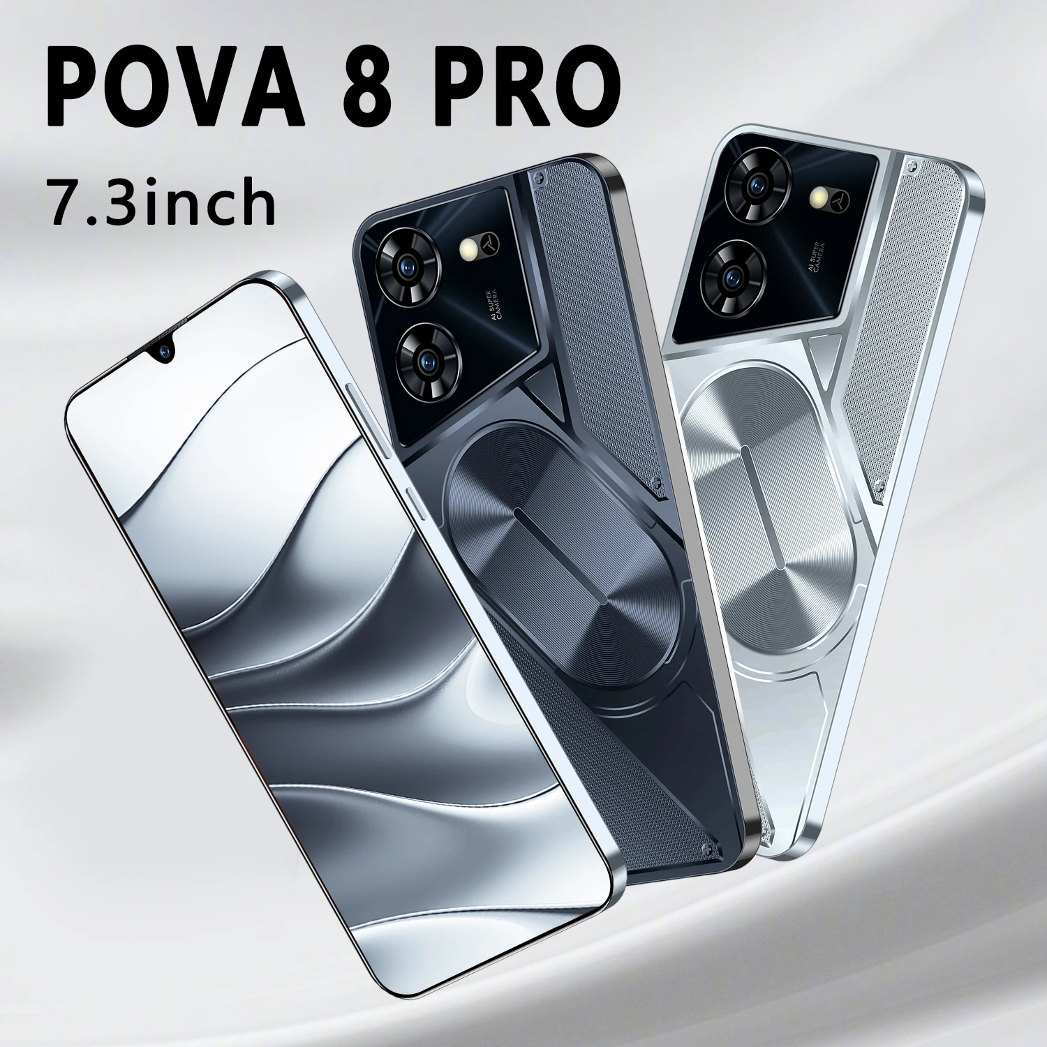 Global Version Pova 8 pro Mobile Phones 7.3inch Snapdragon8 Gen2 Smartphone 5G 6800mAh Battery Cellphones 22G+2TB phones case