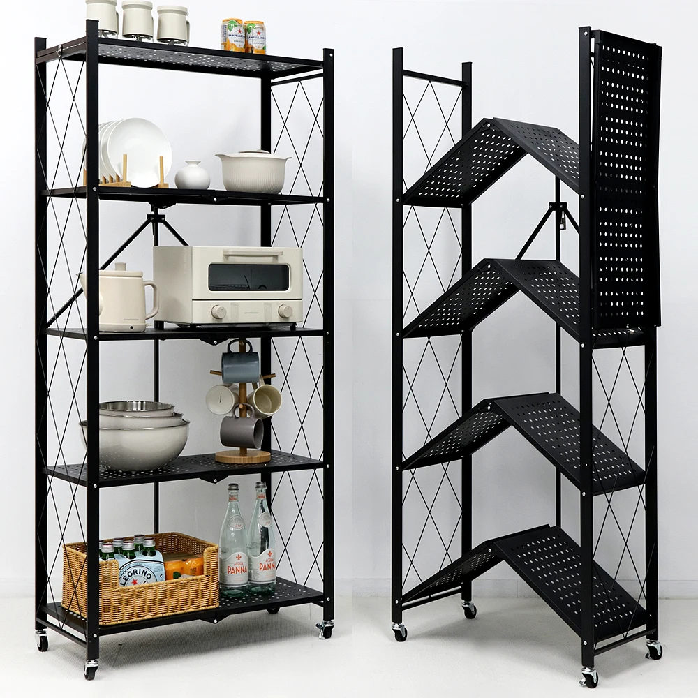 Easy Life One-Touch Folding Shelf Multi-Purpose Mobile Steel Storage Rack 3-Tier 5-Tier 썸네일 3
