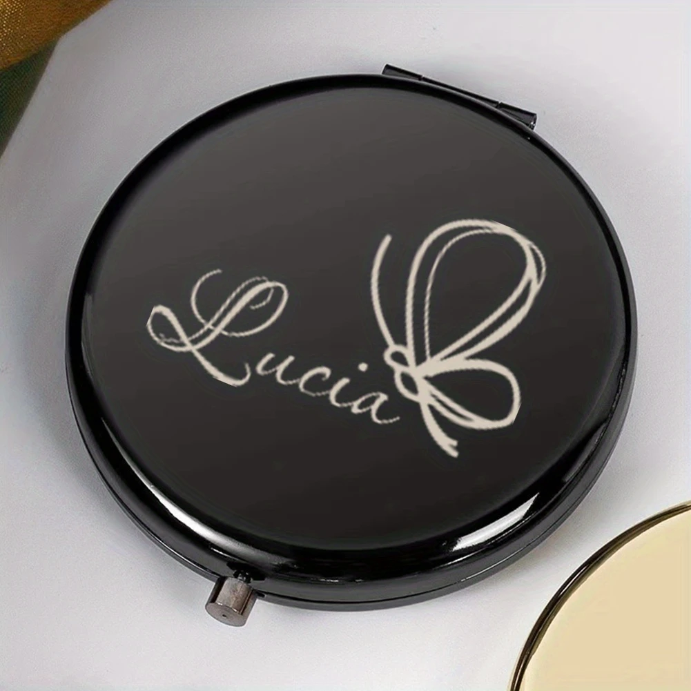 Custom Name Butterfly Folding Pocket Makeup Mirror, 4 Colors, Gift for Sister & Friends, Birthdays, Anniversaries and Halloween