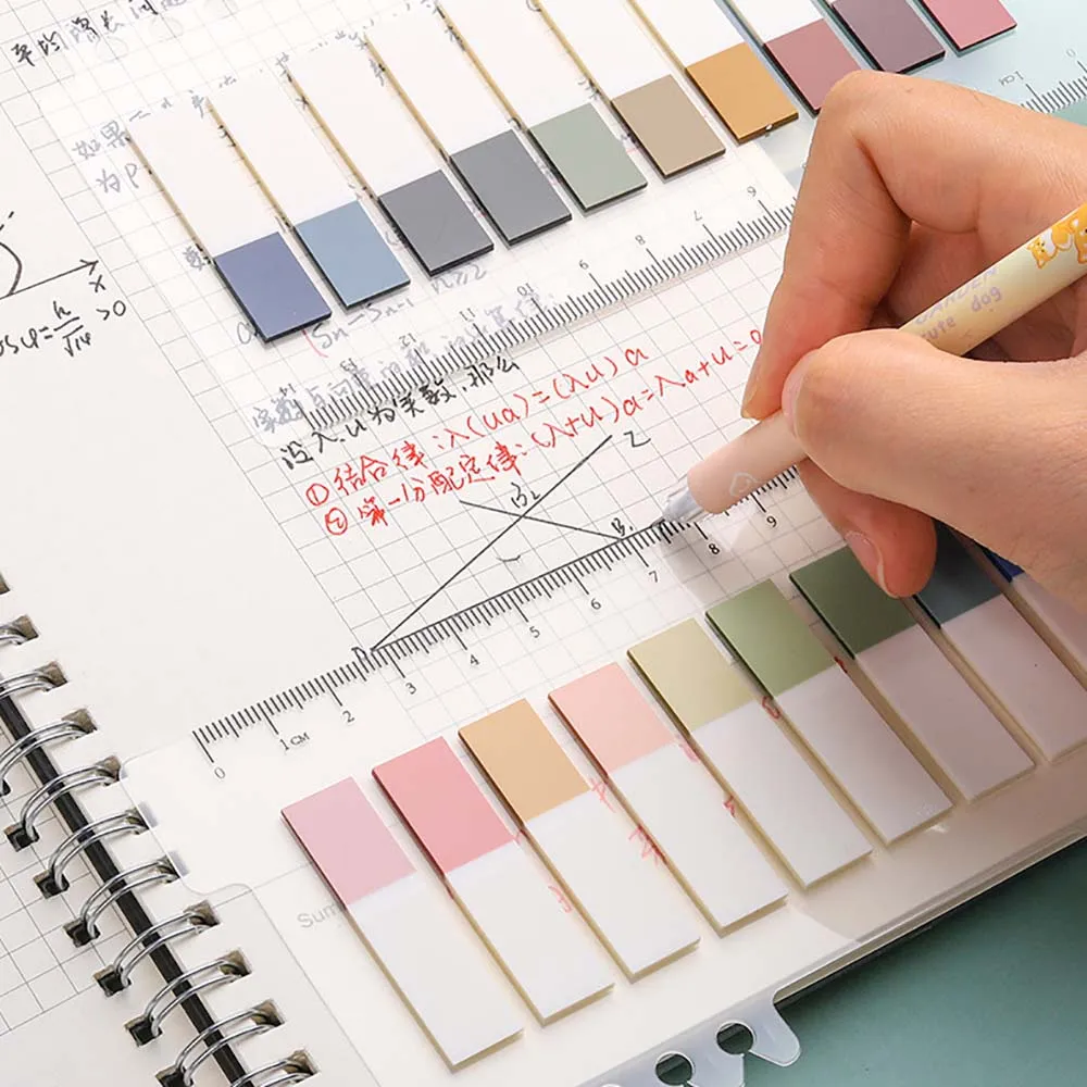 Morandi Solid Color Index Memo Pad Sheets Sticky Notes To Do List Planner Sticker Stationery Page Flag School Office Supplies