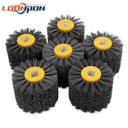 Loonpon Angle Grinder Brush Nylon Abrasive Wire Drum Polishing Wheel Brush Deburring tool For Furniture Wood 120x100x20mm