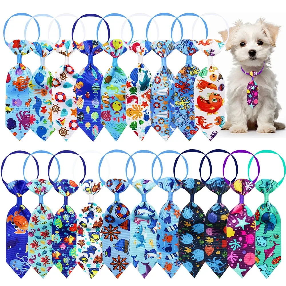 10PCS Beach Party Pet Necktie Bulk Regulowana muszka dla małych psów i kotów Muszki dla szczeniąt Akcesoria do pielęgnacji zwierząt — zdjęcie 2