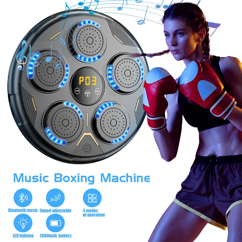 Smart Music Boxing Trainer LED Electronic Response Boxing Machine Wall Hanging Sandbag Bluetooth-Compatible for Kids Adult