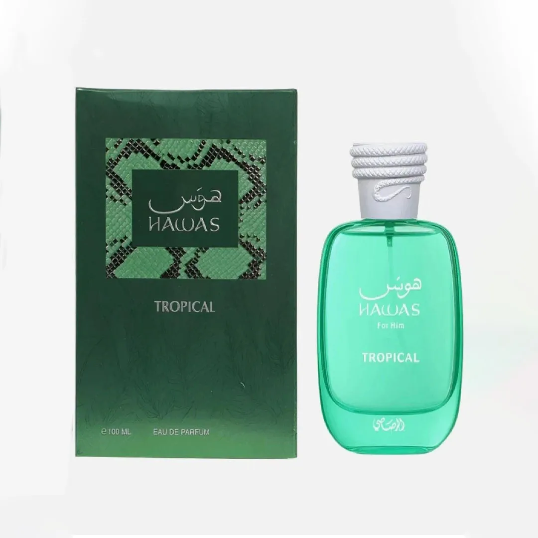 Hawas Tropical by Rasasi Men's Perfume 100ml , Refreshing Fig & Tonka Bean Aromatic Green Fragrance