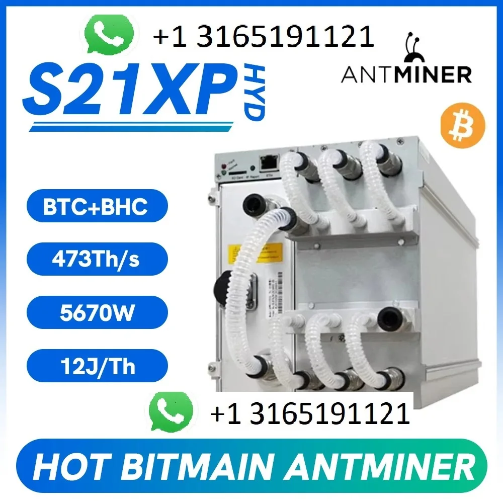 P. TOP PROMO BUY 2 GET 1 FREE!!  Bitmain Antminer S21 XP Hyd 473Th 5676W BTC Bitcoin Miner Bitmain S21XP Hydro Crypto Miner