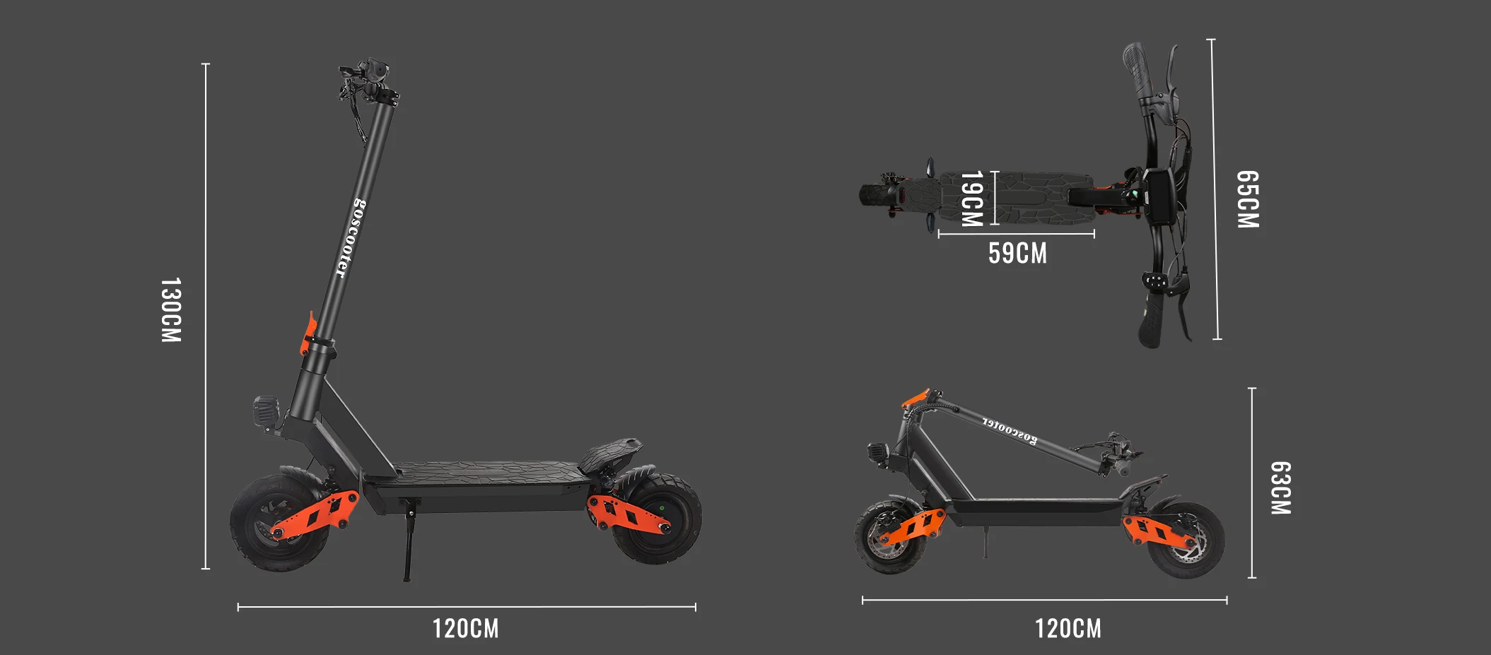 SUNNIGOO Elektroroller für Erwachsene, 800 W Motor, 48 V, 15 Ah Batterie, Offroad-Escooter, 10-Zoll-Offroad-Reifen, faltbarer All-Terrain-E-Scooter – Detail 16