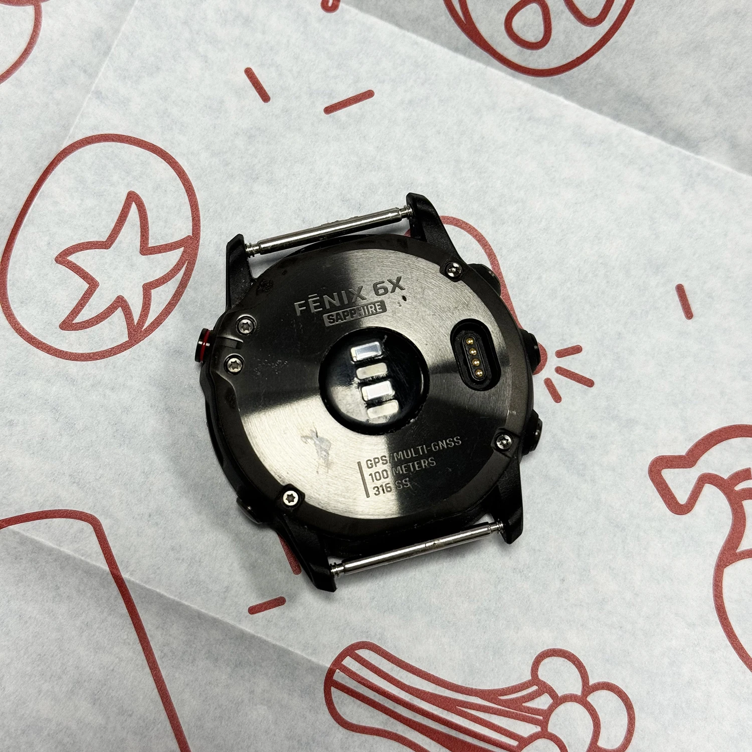 Back Cover Case Fits GARMIN Fenix 6X Sapphire Rear Cover Case Without Battery Housing Shell Housing Cover Case Part Replacement