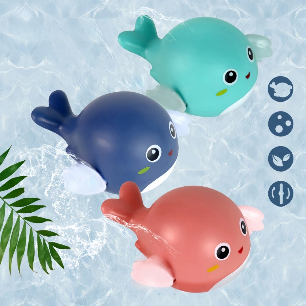 

Bath toys, cute little whales. No battery clockwork. Great for kids to play in the bathtub