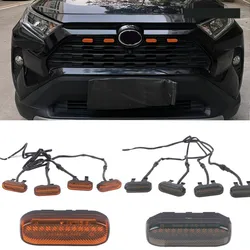 For Toyota RAV4 2019-2024 Front Middle Center Grille Grid LED Light Lighting 1 Set, Not Suitable for Prime & Adventure