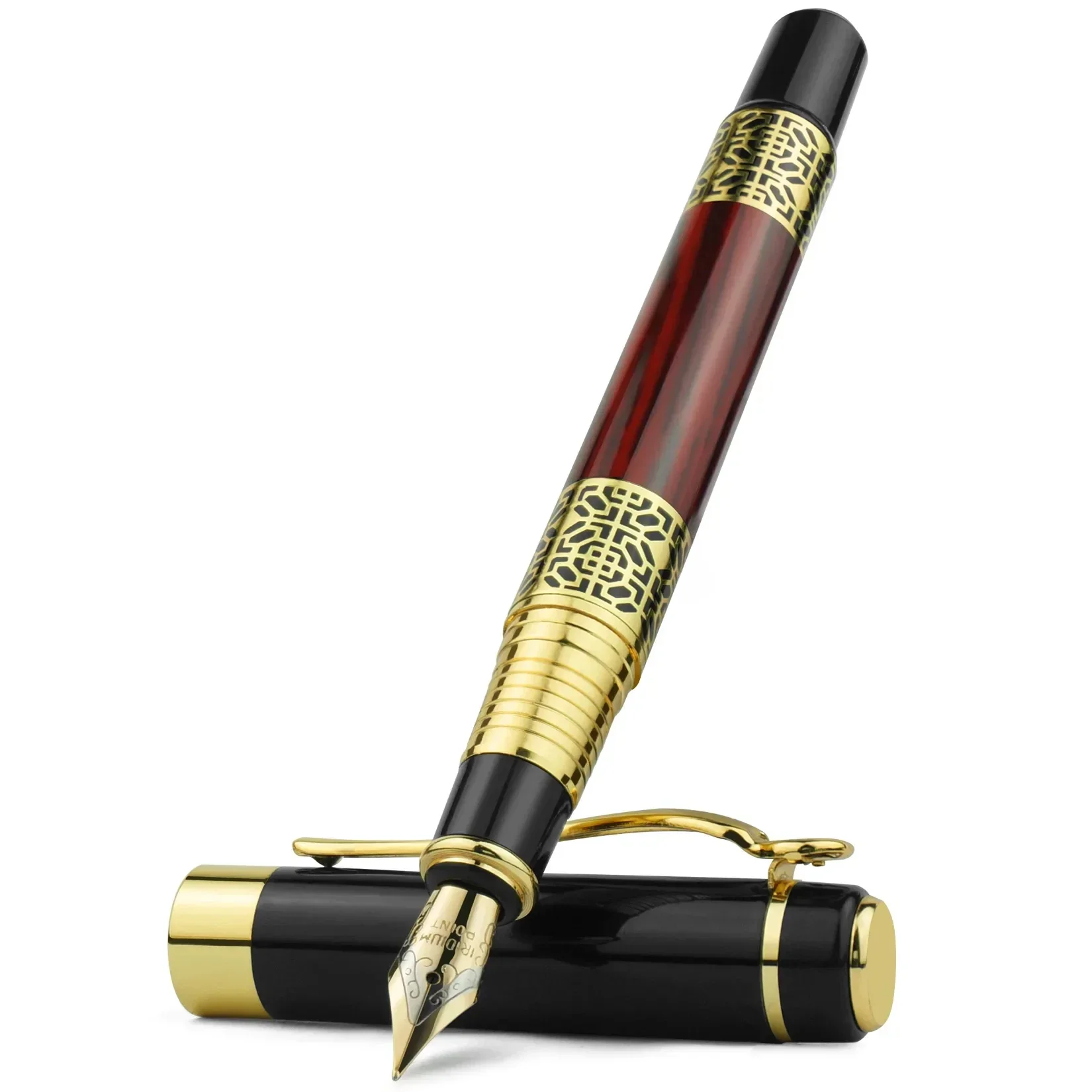 Stylo plume en métal rétro, pointe F, Design classique avec convertisseur, haute qualité pour l'écriture professionnelle, fournitures scolaires et de bureau, papeterie