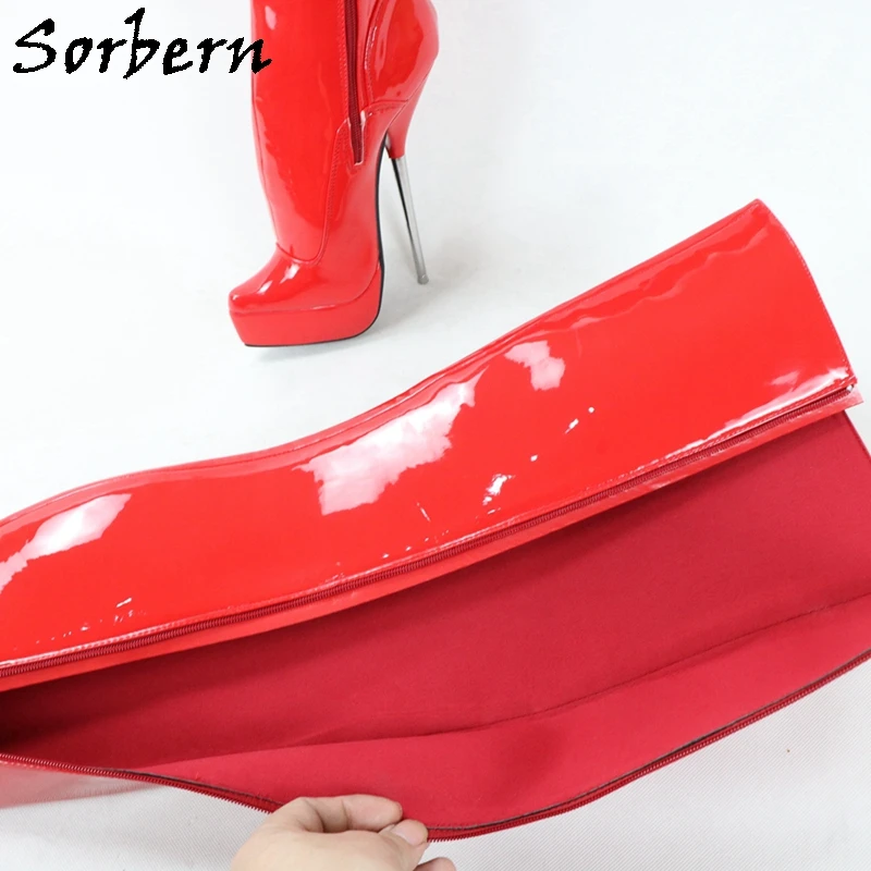 Sorbern Sexy fetysz balet buty Unisex platforma krocza zakolanówki Drag Queen Crossdresser Bdsm niestandardowe nogi wał nogi Widtd