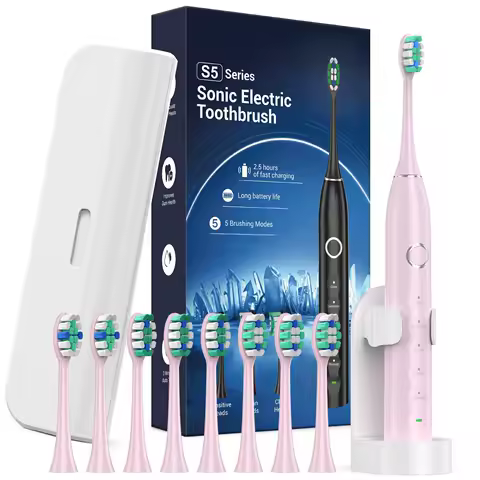 Sonic Electric Toothbrush,Electric Toothbrush with 8Heads,5 Modes, Timer,Gift for Her/Him