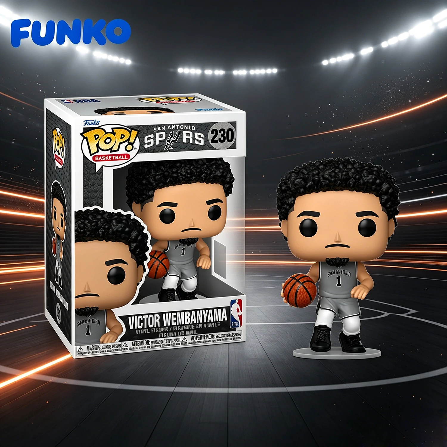 Funko Pop NBA Series Figure: Victor Wembanyama, San Antonio Spurs (Limited Edition), Collectible Vinyl Figurine, 1PC.