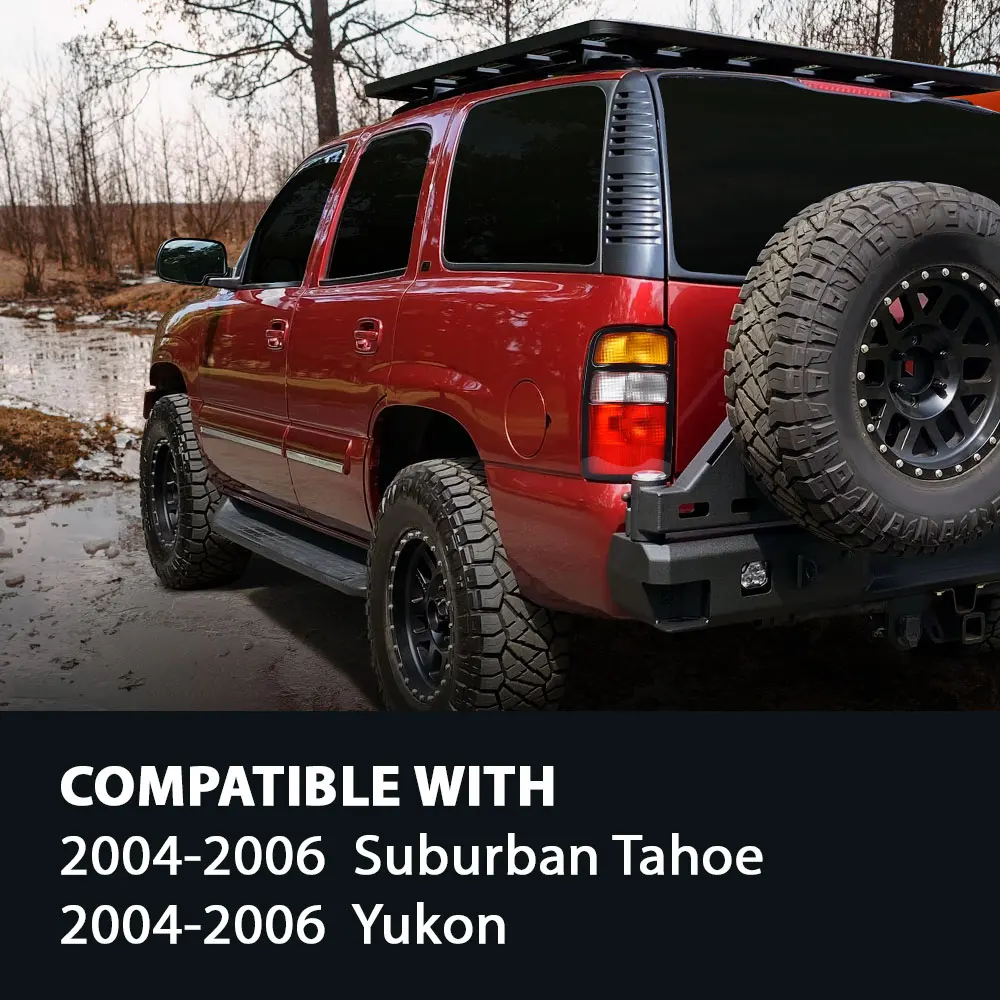 

1 Pair Tail Lights Taillamps Rear Left and Right Side Fit for 2004 2005 2006 Chevrolet Suburban Tahoe Gmc Yukon