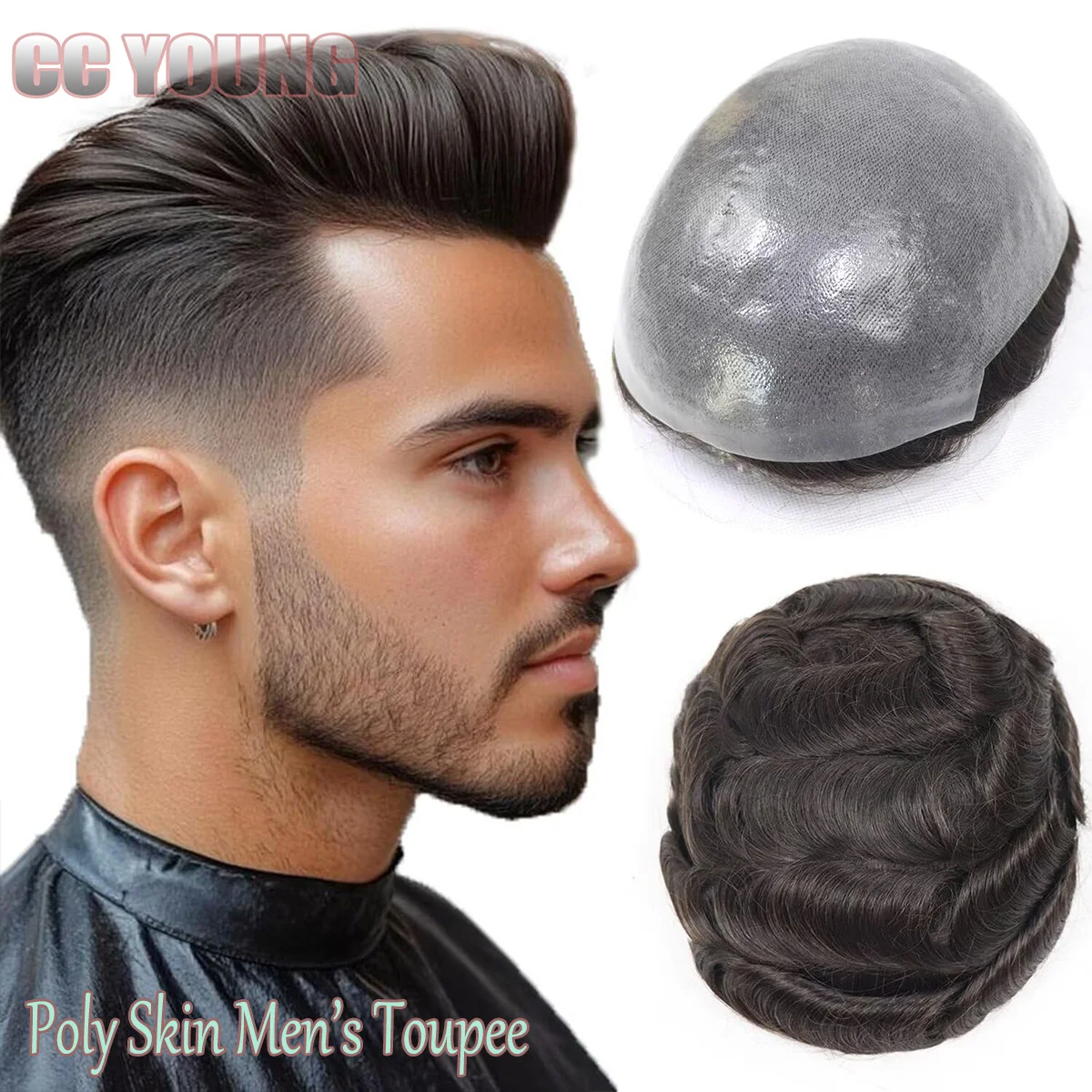

Toupee for Men Thin Skin PU Men's Hairpiece Virgin Human Hair Replacement System Pieces Male Hair Prosthesis Unit for Men
