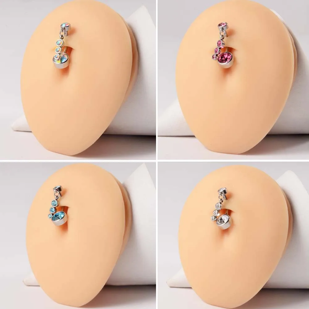 1PC 316l Surgical Steel Sexy Dangling Navel Belly Button Rings Nombril Ombligo Navel Piercing Woman Body Jewelry 14G Barbell