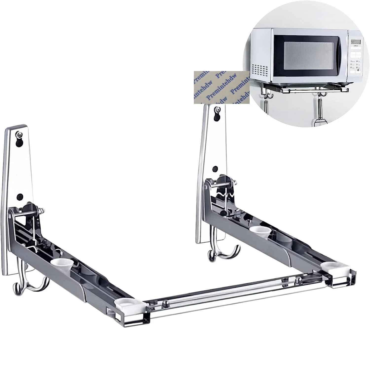 Shiny Polished 304 Stainless Steel Extendable Folding Support Bracket Wall Mount With Sleeve Anchor 50Kg