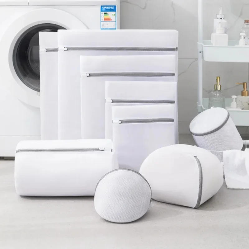 Sac à linge en maille polyester, sacs de lavage, filet grossier, panier à linge, sacs pour machines à laver, sac de soutien-gorge