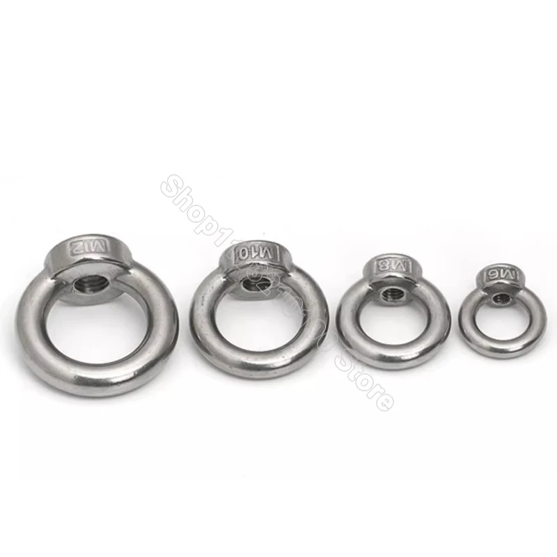 Lifting Eye Nuts Ring Eyebolt Ring Hook Nut M3 M4 M5 M6 M8 M10 M12 M14 M16 M18 M20 M24 304 Stainless Steel DIN582 for Cable Rope