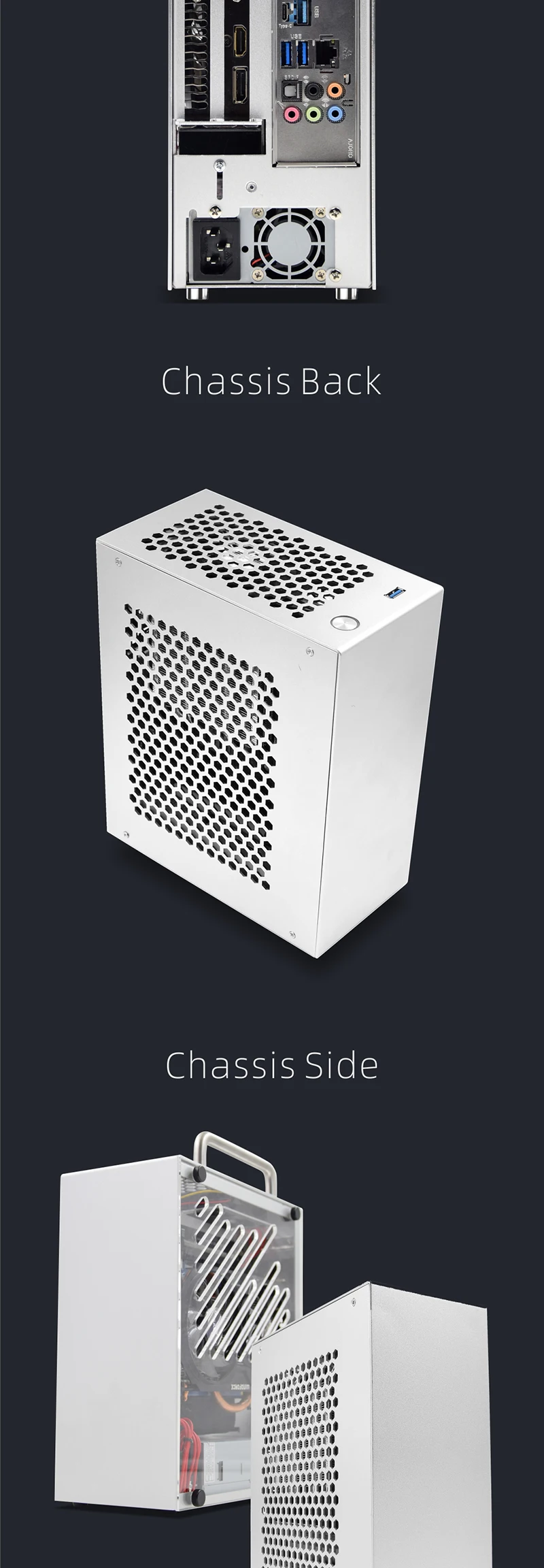 Staffa per Custodia Aperta per Computer ITX, Mini Banco di Prova per PC ITX Custodia per Overclock con Telaio Ad Aria Aperta Supporto per Computer Supporto per Telaio in Alluminio Scheda(d'argento