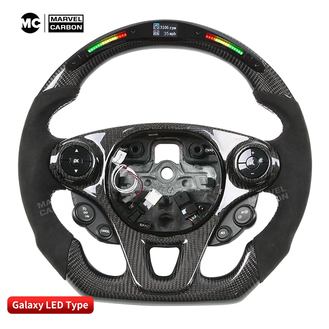 100% REAL CARBON FIBER STEERING WHEEL COMPATIBLE WITH Benz smart 453