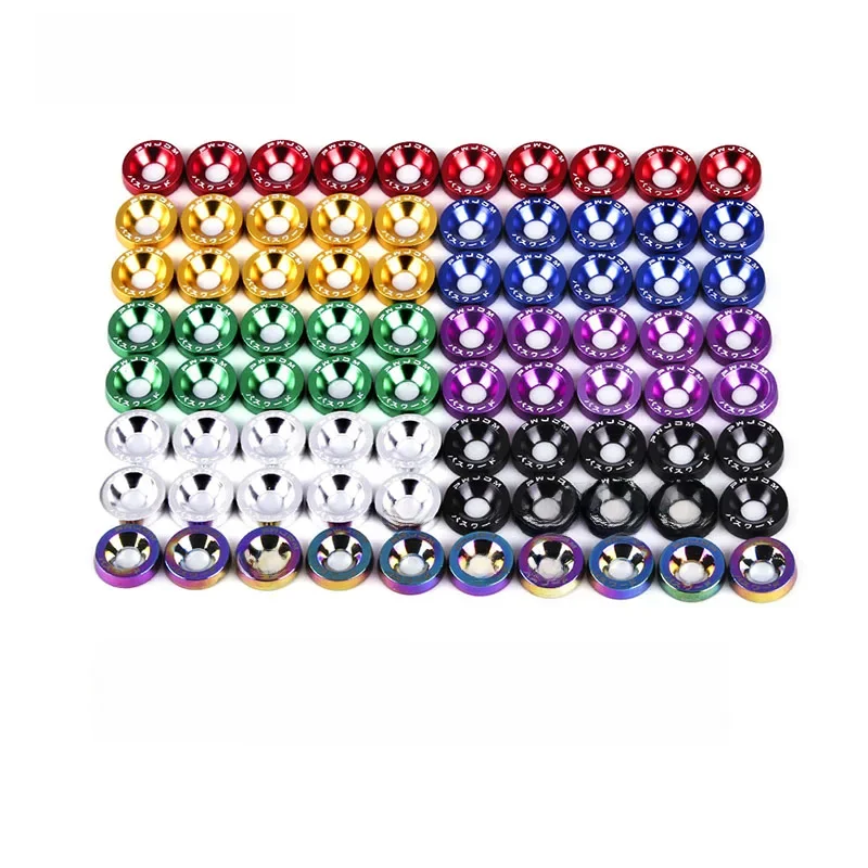 10Pcs M6X20 Auto Geändert Hex Befestigungen Kotflügel Waschmaschine JDM Stoßstange Motor Konkaven Schrauben Kotflügel Waschmaschine Lizenz Auto-styling